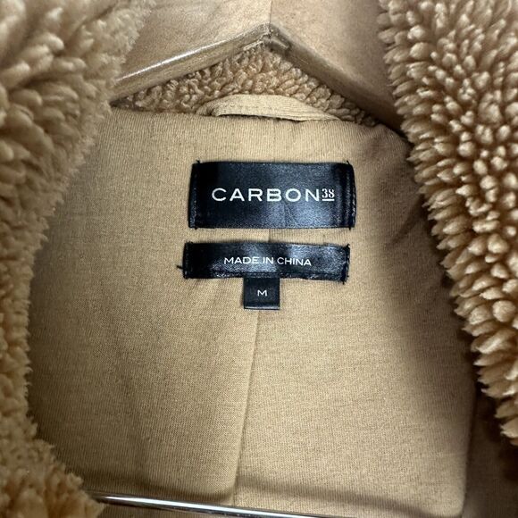 Carbon38 Women's Size M Teddy Zip Up Jacket Roots CRB21184 Brown Camel - Picture 8 of 14